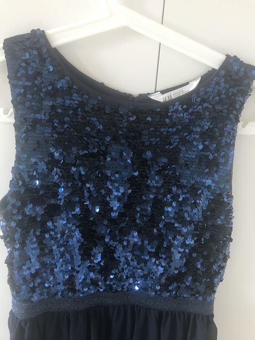 Sukienka granatowa z cekinami