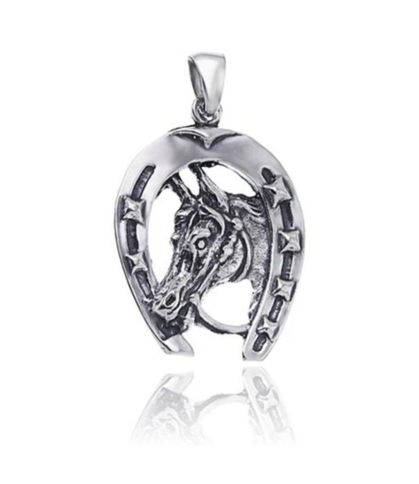 Srebrna zawieszka wisiorek duża podkowa koń 5,1 cm uni Nowa 925