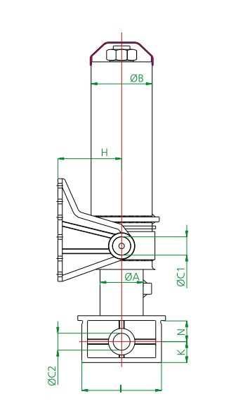 Гидроцилиндр GHS 175-5-7100-L1747 С (фронтальный с ухом) HIDROMAS