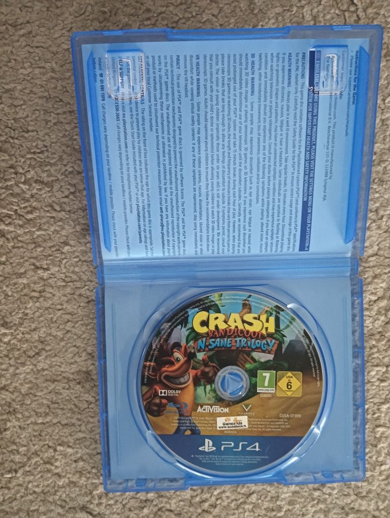 Crash - Bandicoot- N Sane Tilogy	PS4	Playstation 4		Como novo!