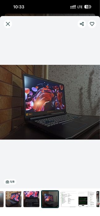 Acer predator Helios 300/1660 ti/ 17-9750H/17.3