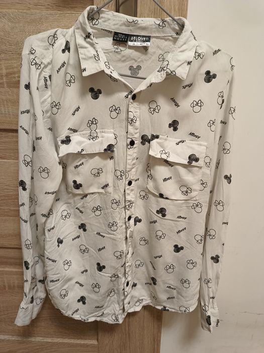 Wiskozowa koszula na guziki z kołnierzykiem Myszka Miki Mickey Mouse