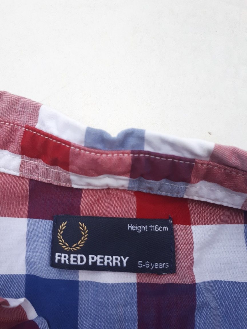 Сорочка Fred Perry на 5-6 років 116 см короткими рукавами в клітинку