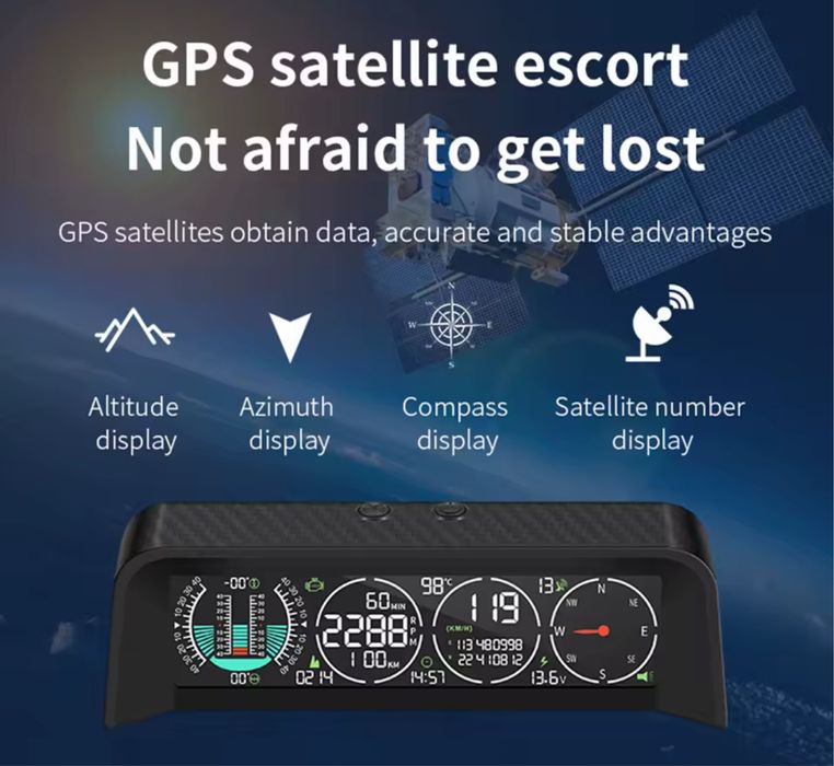 Wskaźnik monitora HUD, uniwersalny inteligentny wyświetlacz GPS