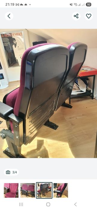 Fotele kinowe 4 szt odnowione zestaw 4 szt krzeseł kinowych