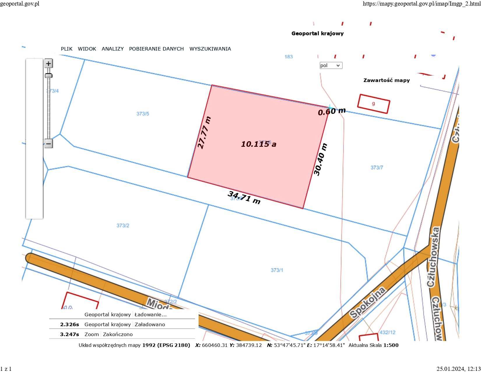 Działka 1002 mkw Przechlewo ul. Człuchowska  funkcja usł. lub mieszk.
