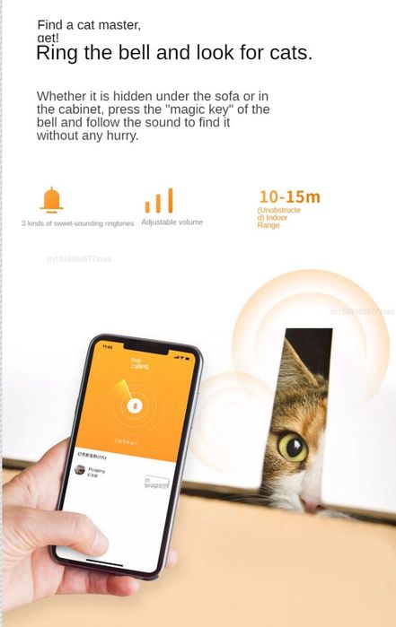 Youpin PETKIT Fit 3 Inteligentna mini obroża dla zwierząt M aplikacja