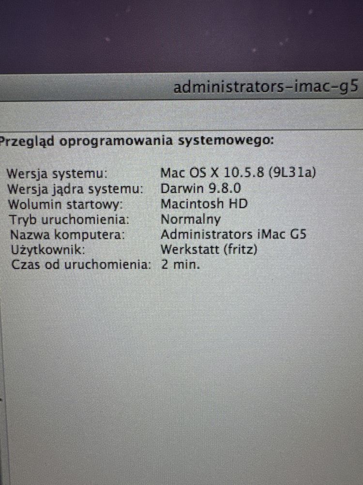 Apple i mac G5  power mac 8,1