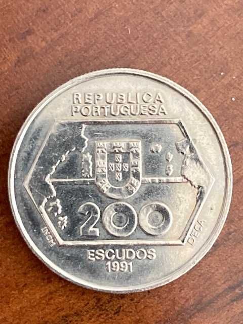2 Moedas comemorativas 200 escudos 1991 - Navegações para Ocidente