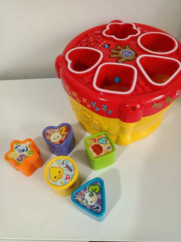 Vtech interaktywny bębenek,sorter,klocki,światło,dźwięk,kształty