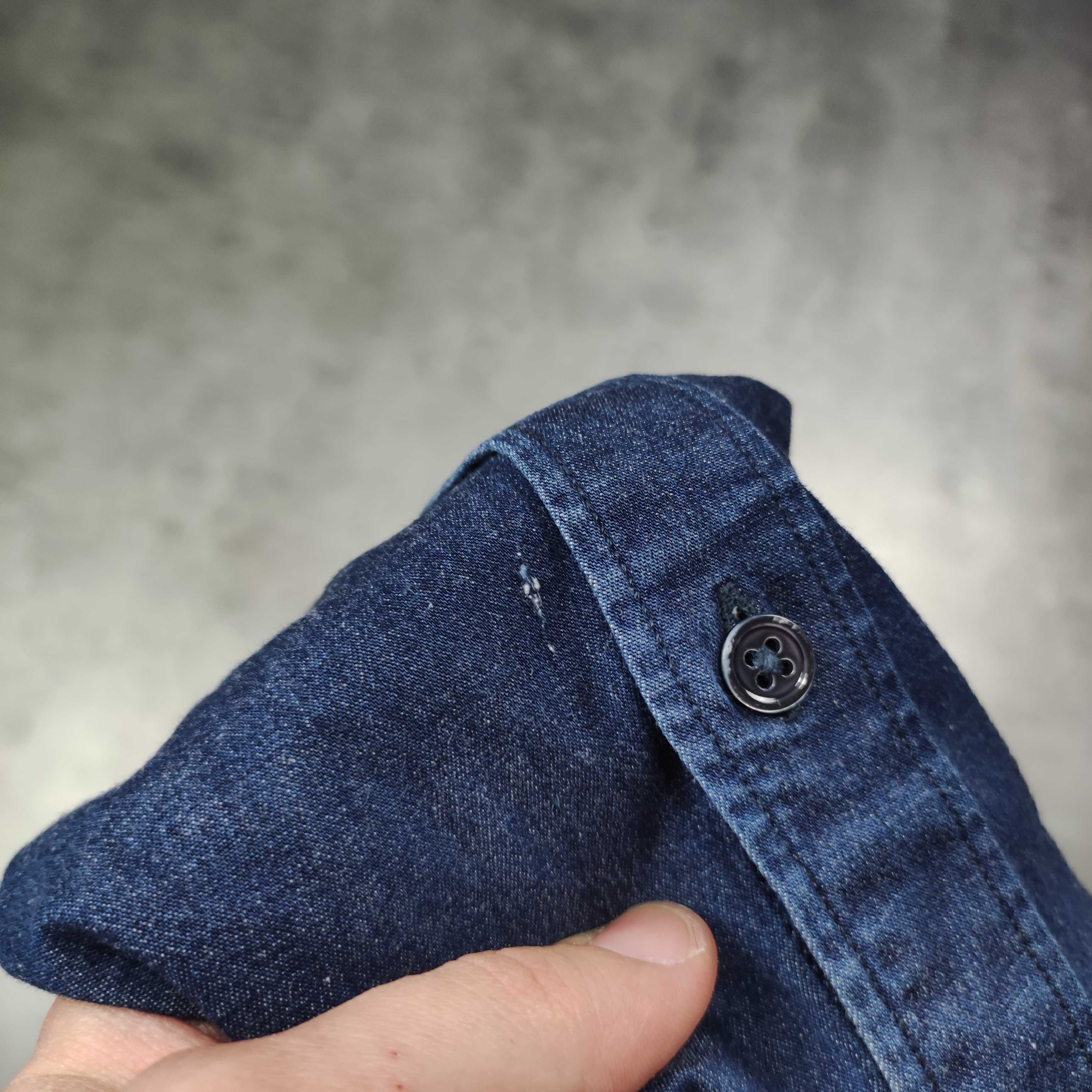 MĘSKA Elegancka Koszula Levis Efekt Jeansu Gładka Logo Klasyczna