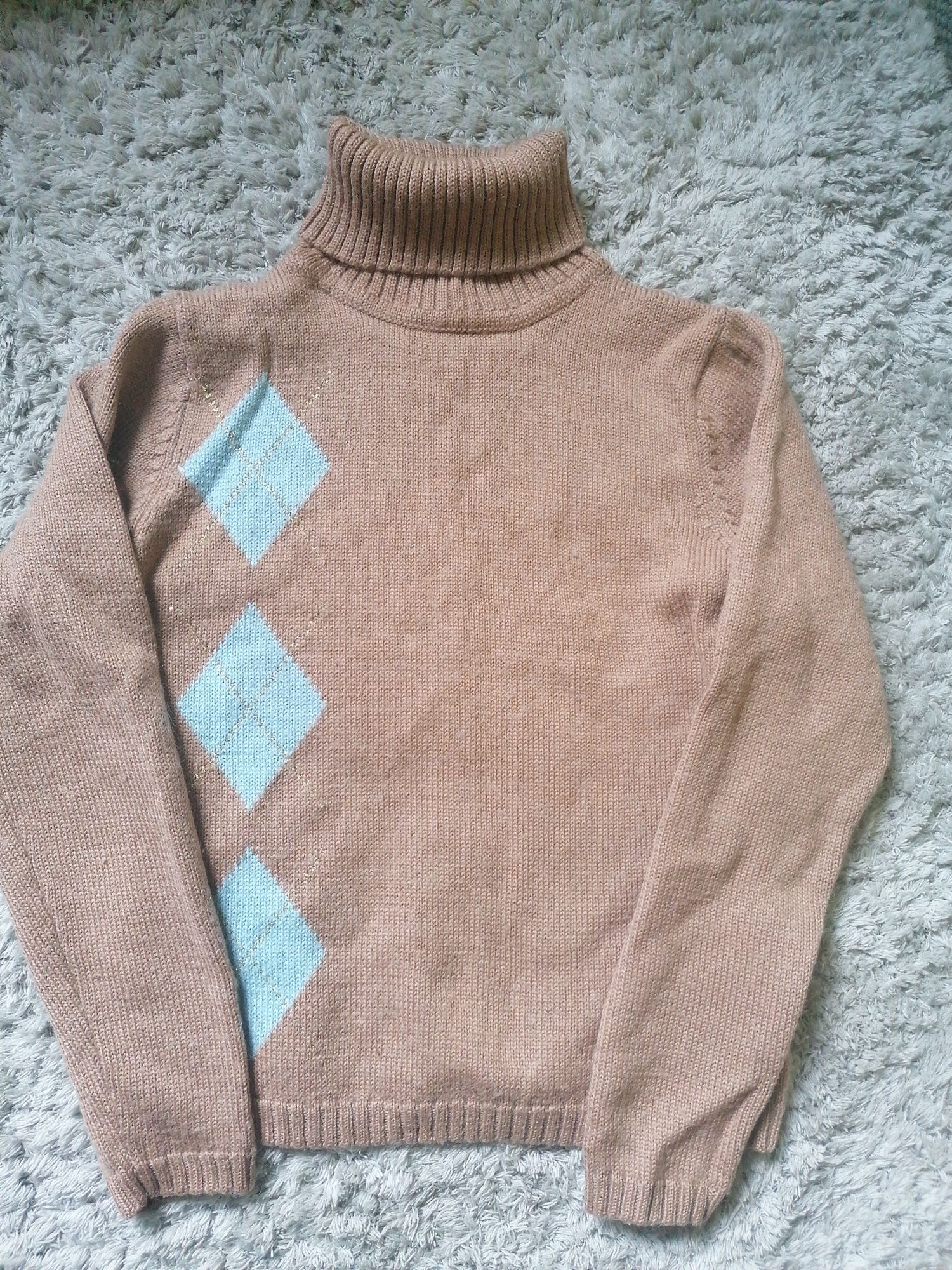 Sweter M romby camel