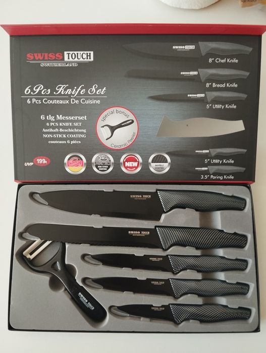 Conjunto cozinha facas carbono Swiss touch