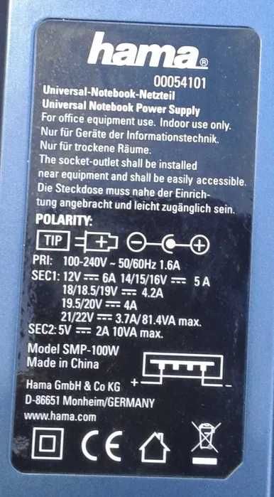 Alimentador Hamas 12 - 22 Volt + 5 Volt USB
