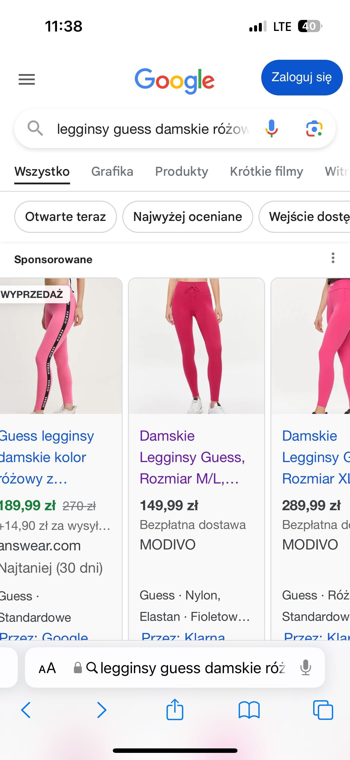 Nowe Leginsy GUESS S za 1/4 ceny
