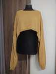 Musztardowy Sweter Crop Top Femme Luxe Rozmiar S/M/Uniwersalny