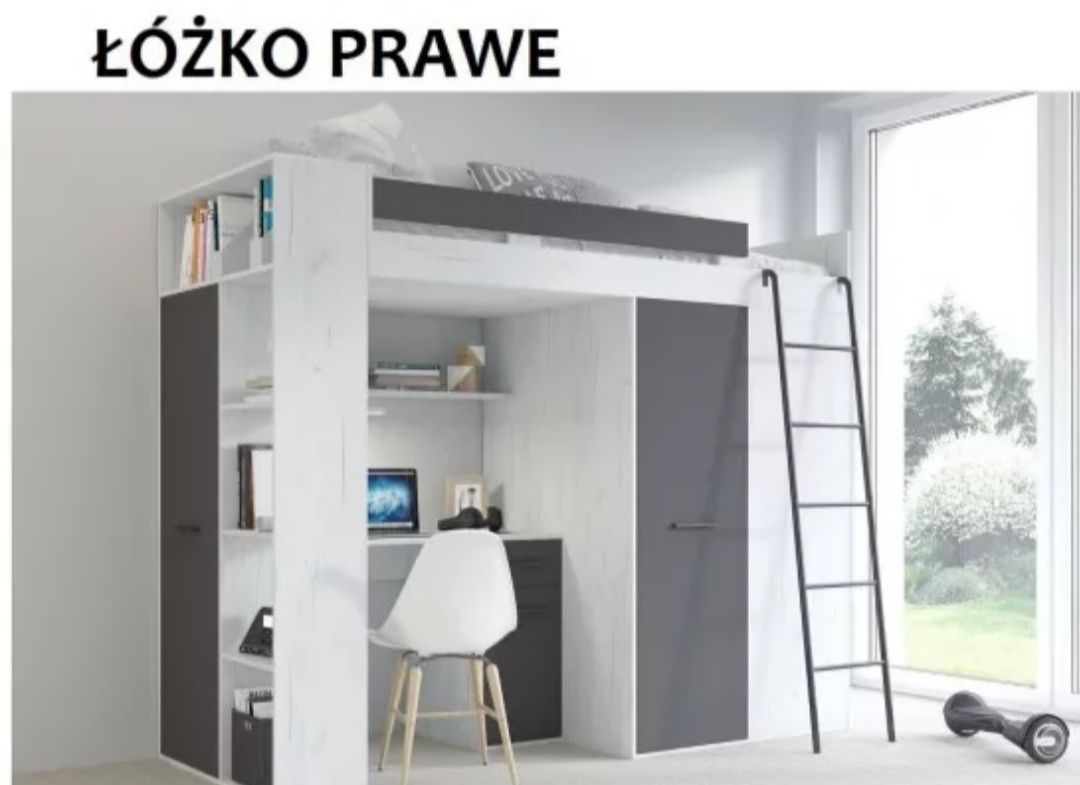 Łóżko Piętrowe Antresola 3w1 z szafą biurkiem CR vr
ŁÓŻKO PIĘTROWE ANT