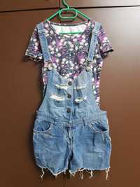 Летний джинсовый комбинезон на девочку р. 36 - 38  + футболка в подаро