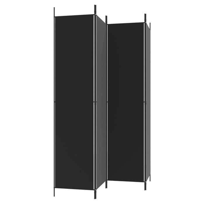vidaXL Parawan 4-panelowy, czarny, 200x220 cm, tkanina