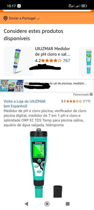 Medidor  cloro água