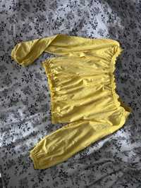 Bluzka z odkrytmi ramionami hiszpanka XS żółta sinsay