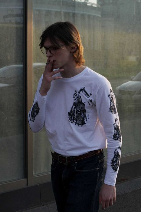 Новый Лонгслив Подмост Скейтбординг Малыш Антон Дисторшн Белый