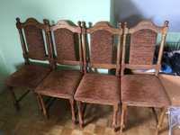 Wysokie drewniane krzesła (4 sztuki)
