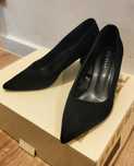Obcasy buty na słupku czarne high heels
