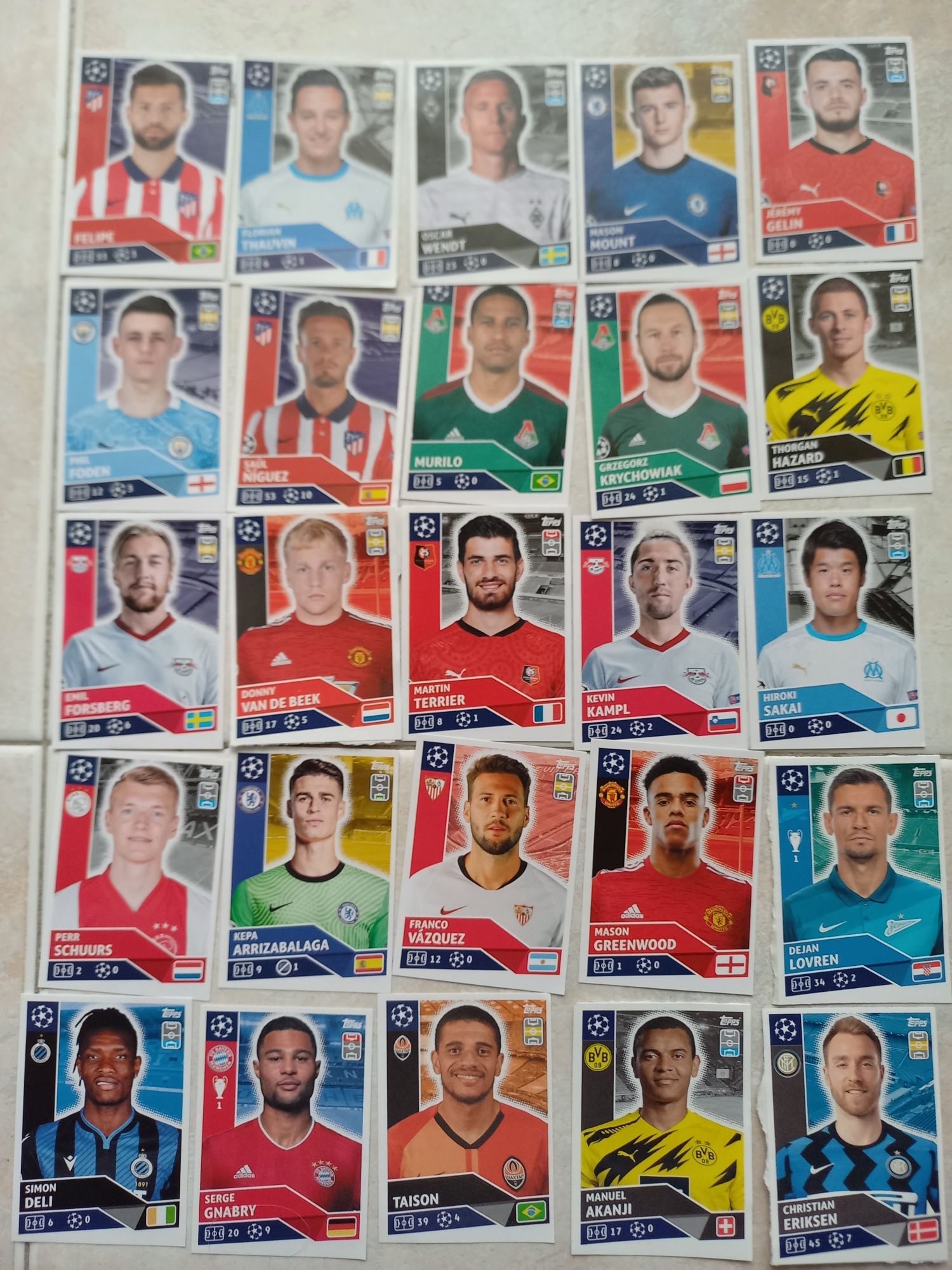 Cromos topps liga dos campeões 20/21