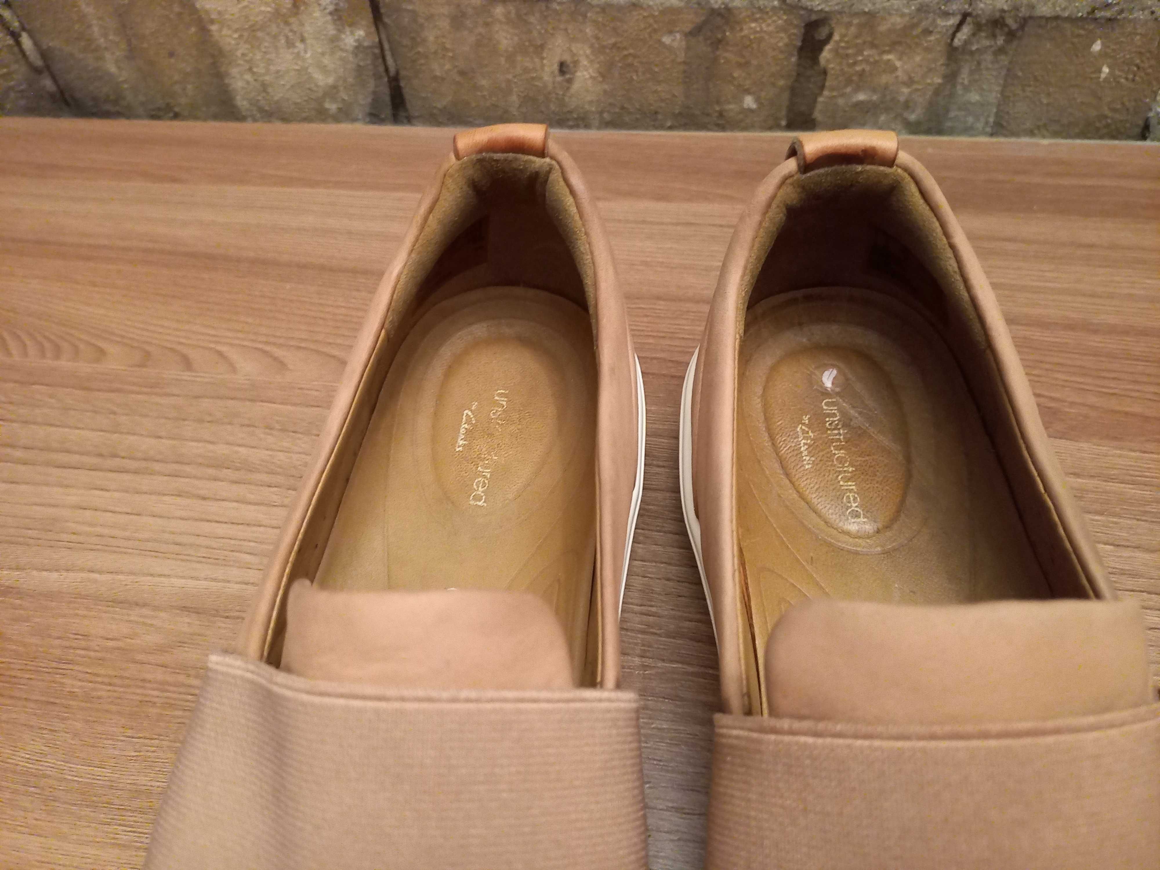 Мокасины слипоны кожаные женские Clarks unstructured р.37.