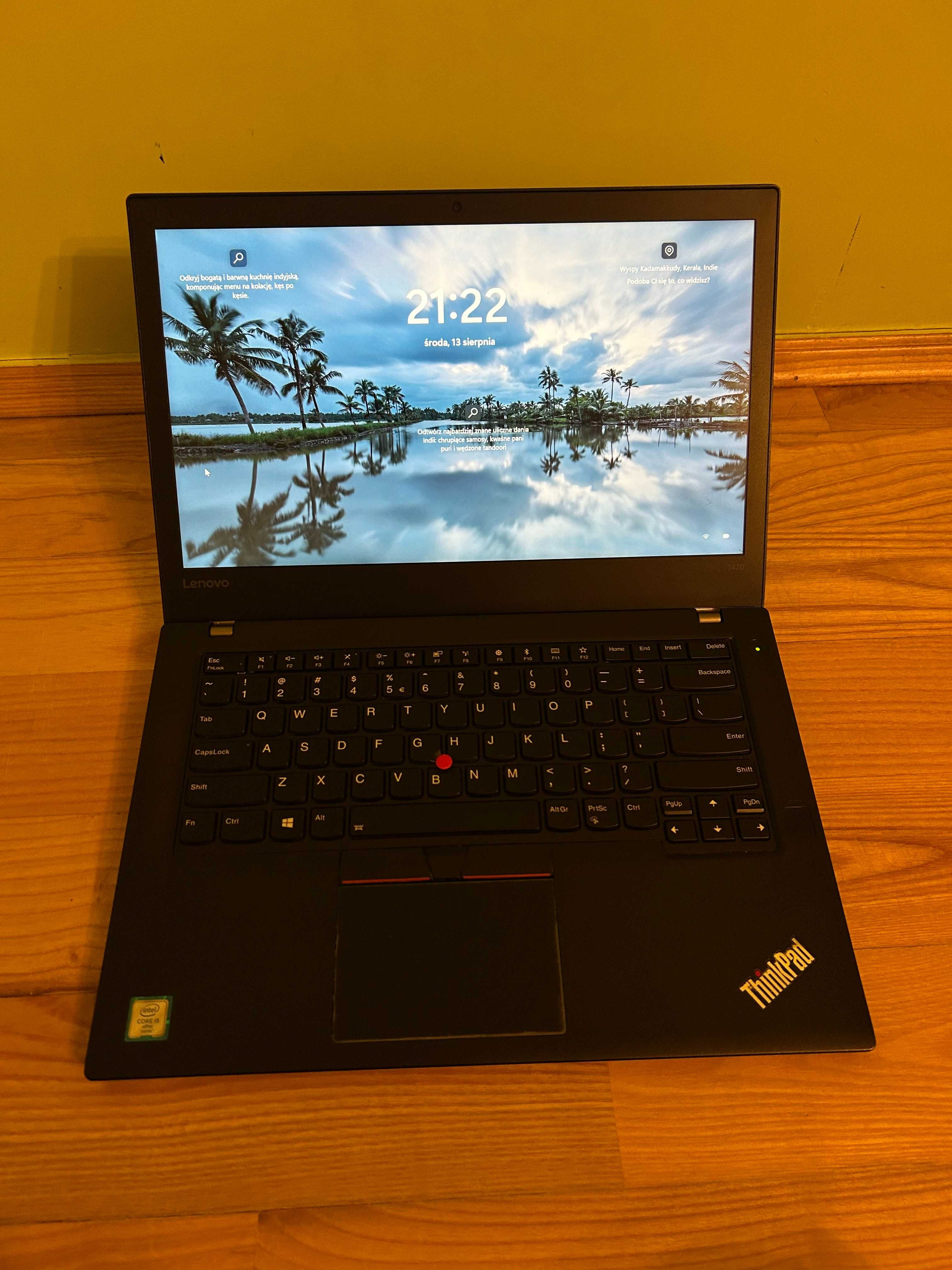 Laptop Lenovo ThinkPad T470, i5, SSD 256GB, 8GB RAM sprawny. Win 11.