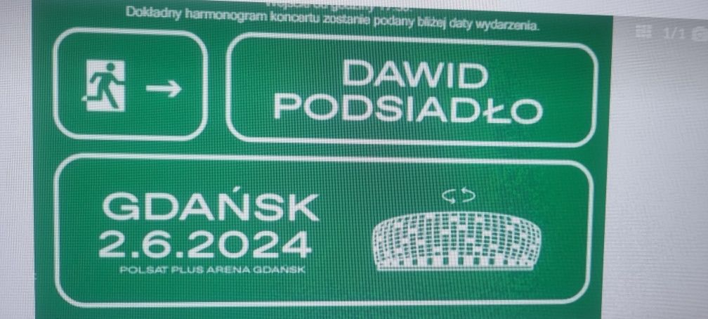 Sprzedam 4 bilety na koncert Dawid Podsiadło Gdańsk