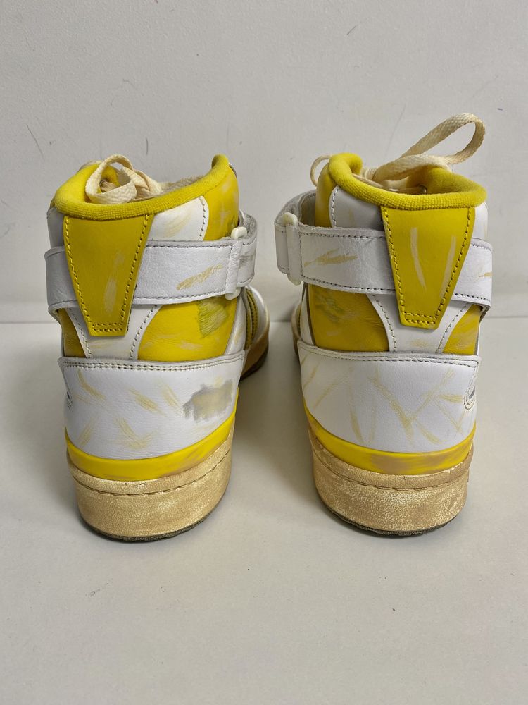 Ténis basquetebol retro Adidas Forum 84 Hi vintage amarelo / Branco tamanho 46 2/3