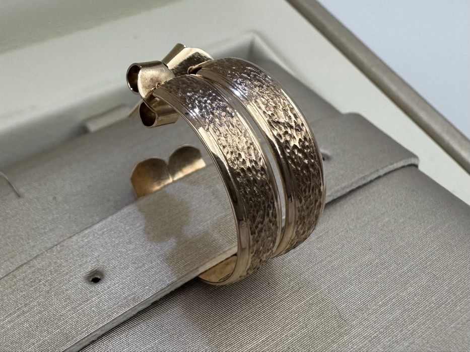 Piękne złote kolczyki koła 2cm. •  pr.585 •  Lombard Halo gsm Łódź •