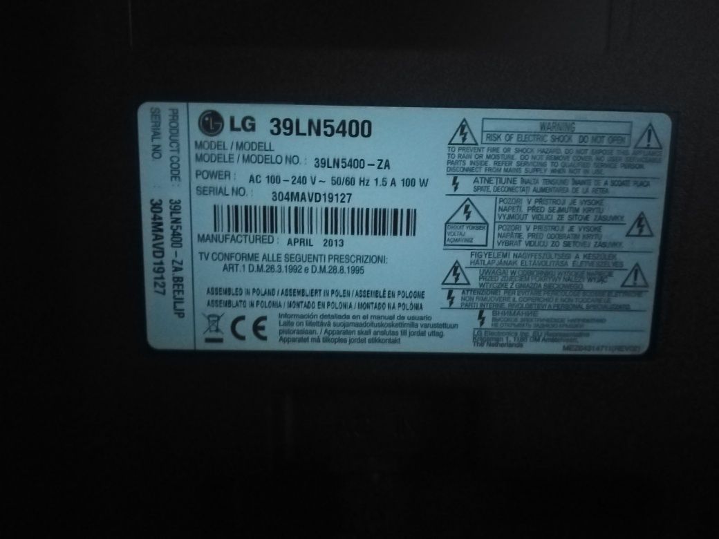 Telewizor LG 39LN5400 39"