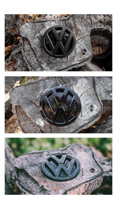 2 Símbolos/Logos Mala/Capo Carbono/Preto Mate/Piano(VW Golf MK7,GTI,R)