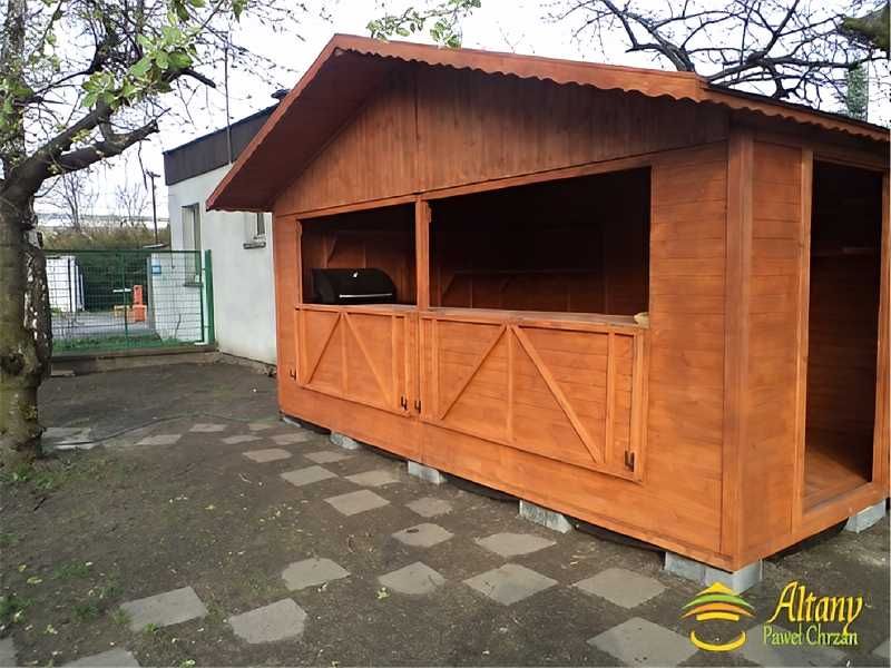 Domek handlowy 2 drewniany kiosk sklepik producent C1