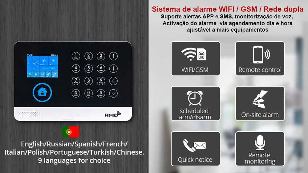Alarme Casa Tuya sem Fios + Cameras GSM/WiFi Android/iOS (NOVO)