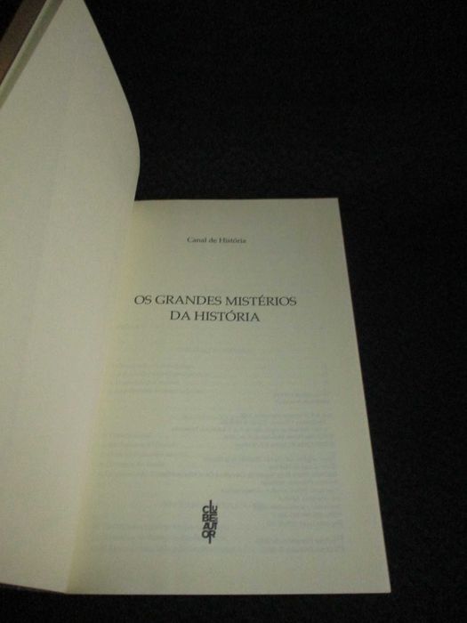 Livro Os Grandes Mistérios da História
