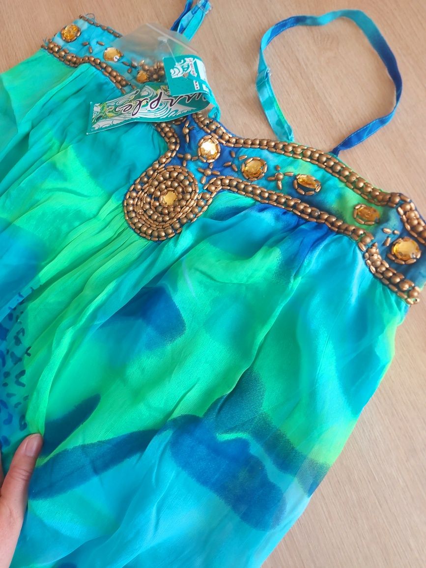 Vestido verão azul e verde