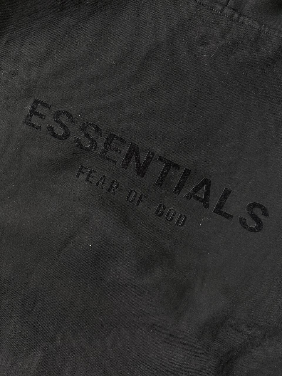 Худі essentials FOG fear of god total black streetwear drill