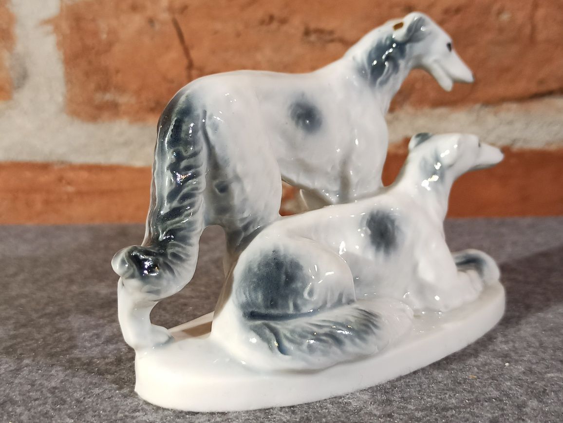 Porcelana Figurka Chartów Borzoj