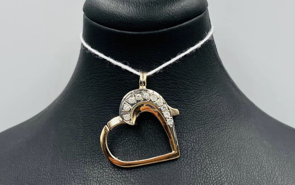 #кулон#золото585# красное#цирконій#размер 2,2*2,2см # цирконий#