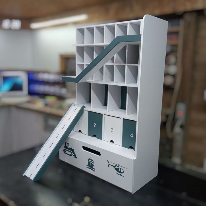 Детская деревянная парковка,гараж для мальчиков