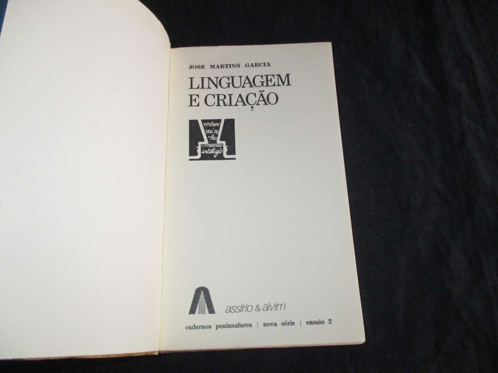 Livro Linguagem e Criação José Martins Garcia Cadernos Peninsulares