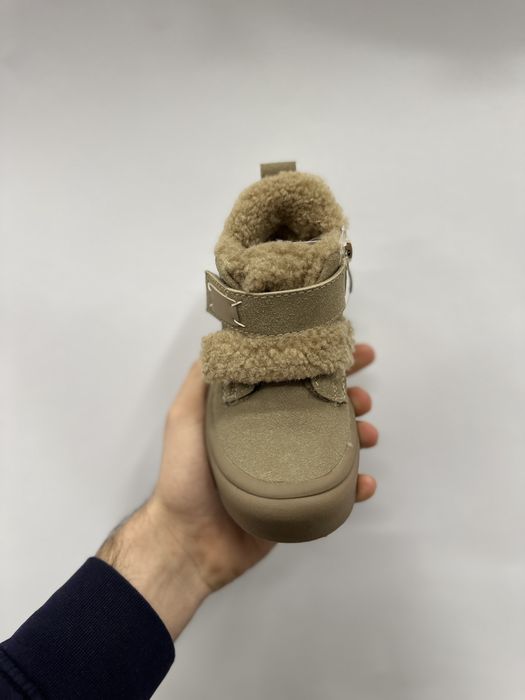Черевички дитячі зимові 21-26, коричневі ботинки на зиму, стильні легк