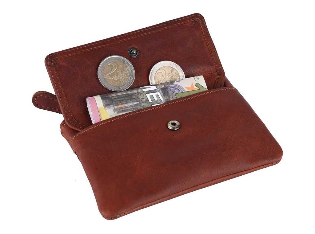 Carteira porta-moedas em couro Premium com chaveiros integrados (NOVO)