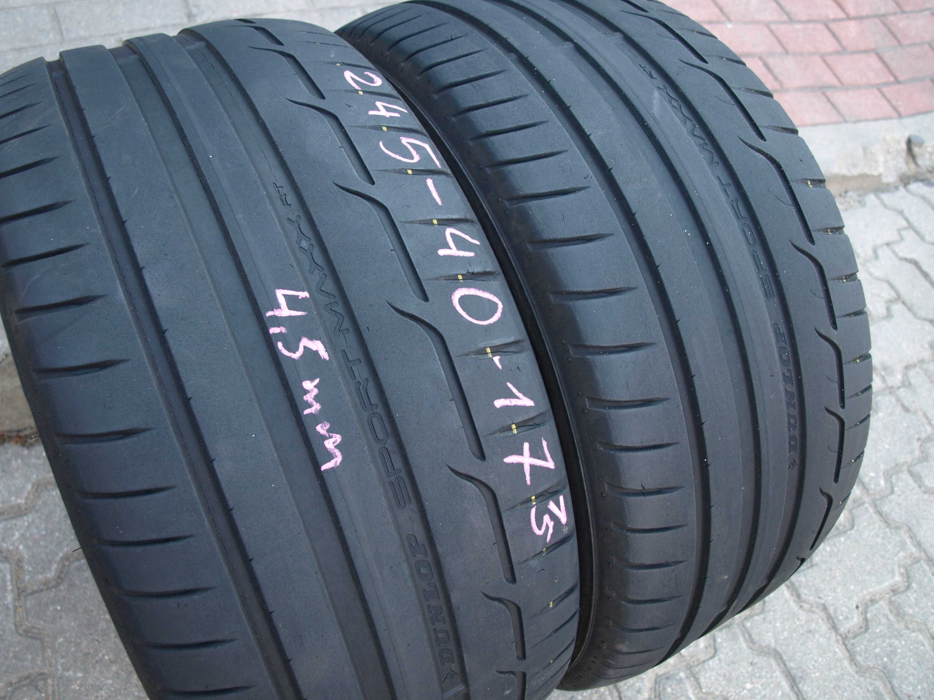 2 szt Opony letnie 245/40r17 Dunlop Sport maxx rt BMW