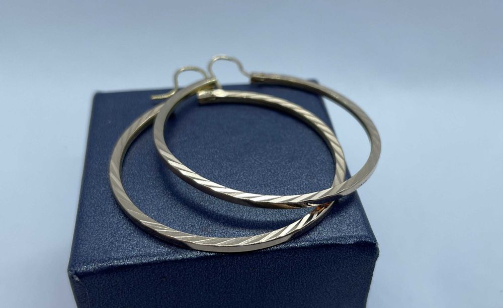 Złote kolczyki koła 4,12g rożowe złoto p583 /ST