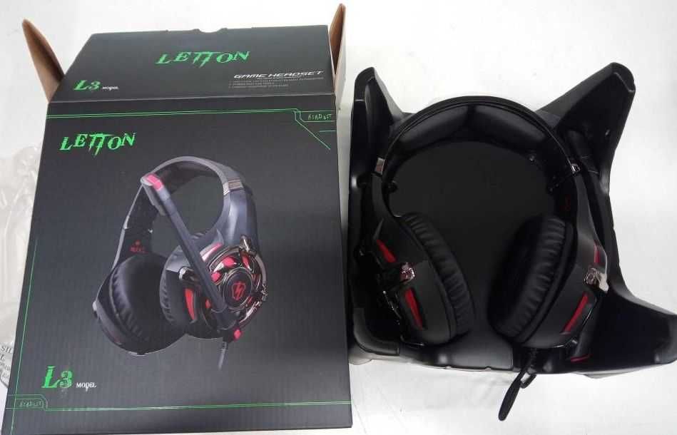 HEADPHONES Headset Letton L3 Preto Vermelho